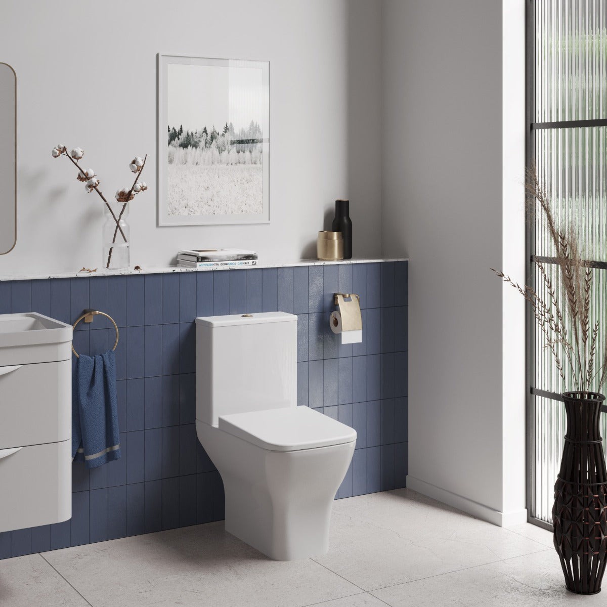 Fairford Grove Close Coupled Rimless Toilet with Wrapover Seat