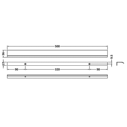 Fairford Matt Black 500mm Finger Pull Handle
