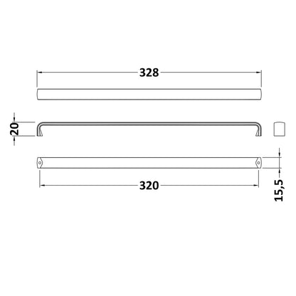 Fairford Brushed Brass Slimline D Handle
