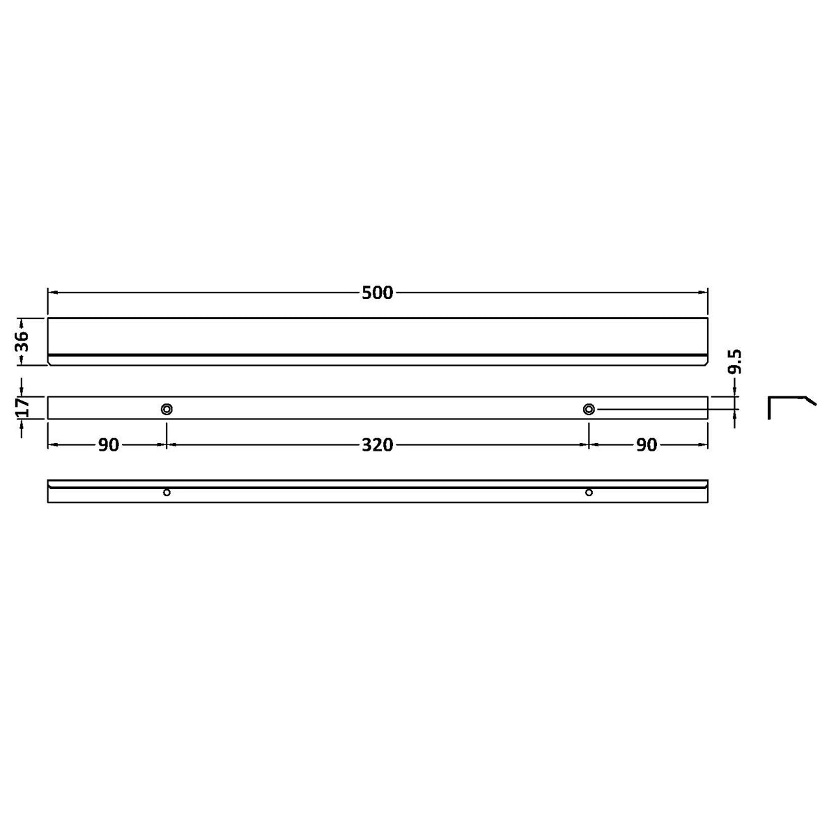 Fairford Brushed Brass 500mm Finger Pull Handle
