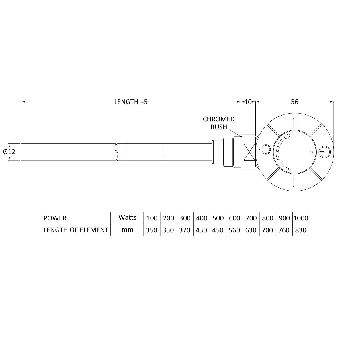Fairford 250W Chrome Heating Element