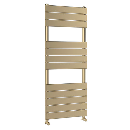 Fairford Brushed Brass 1213 x 500mm Flat Panel Towel Rail