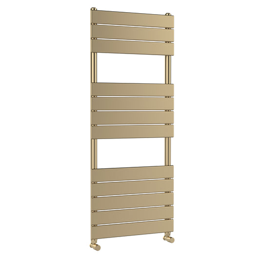 Fairford Brushed Brass 1213 x 500mm Flat Panel Towel Rail