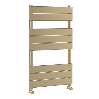 Fairford Brushed Brass 840 x 500mm Flat Panel Towel Rail