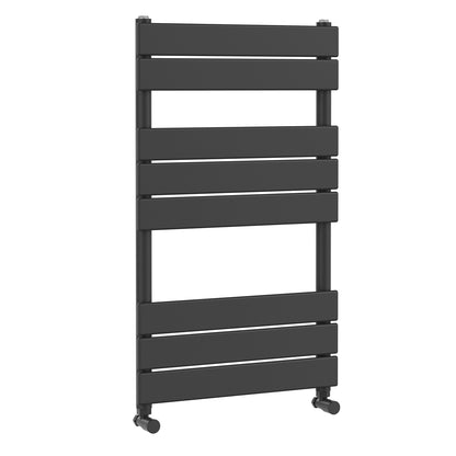 Fairford Matt Black 840 x 500mm Flat Panel Towel Rail