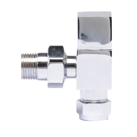 Fairford Square Radiator Valve, Angled, Pair