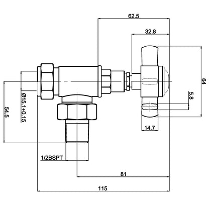 Fairford Winchester Crosshead Angled Radiator Valves - Pair