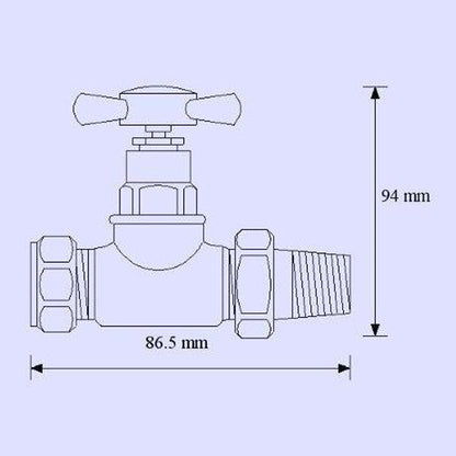 Fairford Winchester Crosshead Straight Radiator Valves - Pair