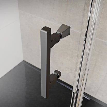 Fairford Pro 8 Black 1000mm Frameless 8mm Hinged Shower Door