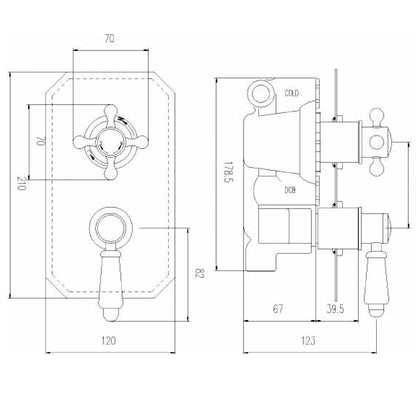 Fairford Hampden Concealed Twin Shower Valve, 1 Outlet