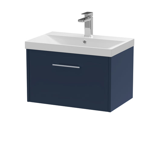 Fairford Anika 600mm Matt Blue 1 Drawer Wall Hung Vanity Unit