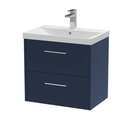Fairford Anika 600mm Matt Blue 2 Drawer Wall Hung Vanity Unit
