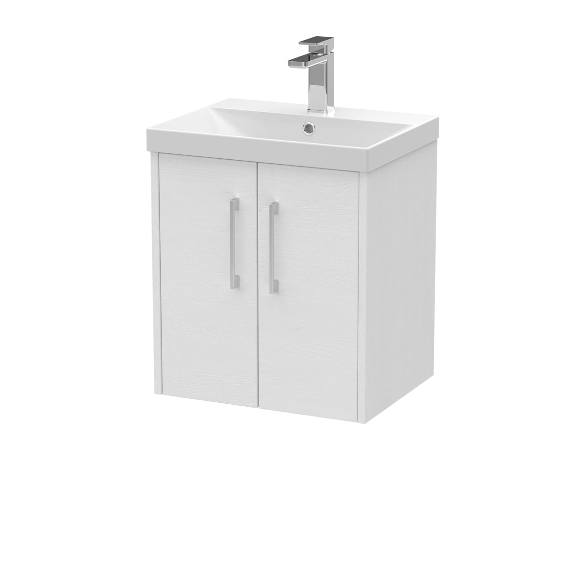 Fairford Anika 500mm White Woodgrain 2 Door Wall Hung Vanity Unit