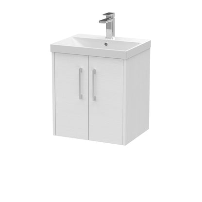 Fairford Anika 500mm White Woodgrain 2 Door Wall Hung Vanity Unit