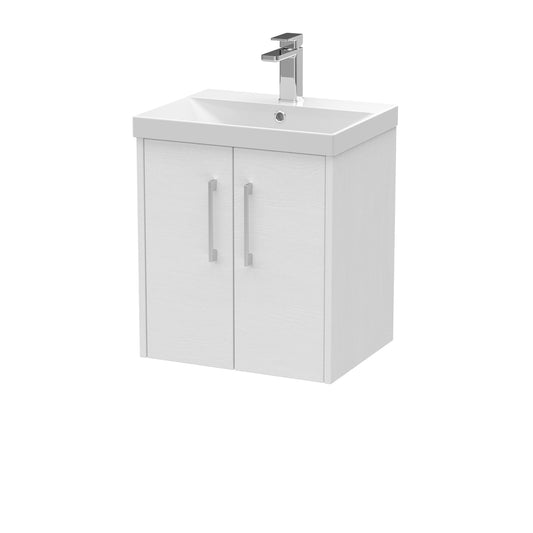 Fairford Anika 500mm White Woodgrain 2 Door Wall Hung Vanity Unit