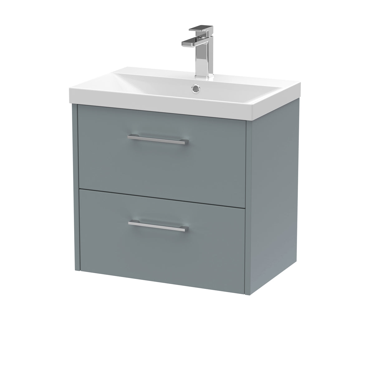 Fairford Anika 600mm Matt Grey 2 Drawer Wall Hung Vanity Unit