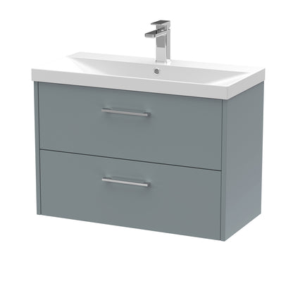 Fairford Anika 800mm Matt Grey 2 Drawer Wall Hung Vanity Unit
