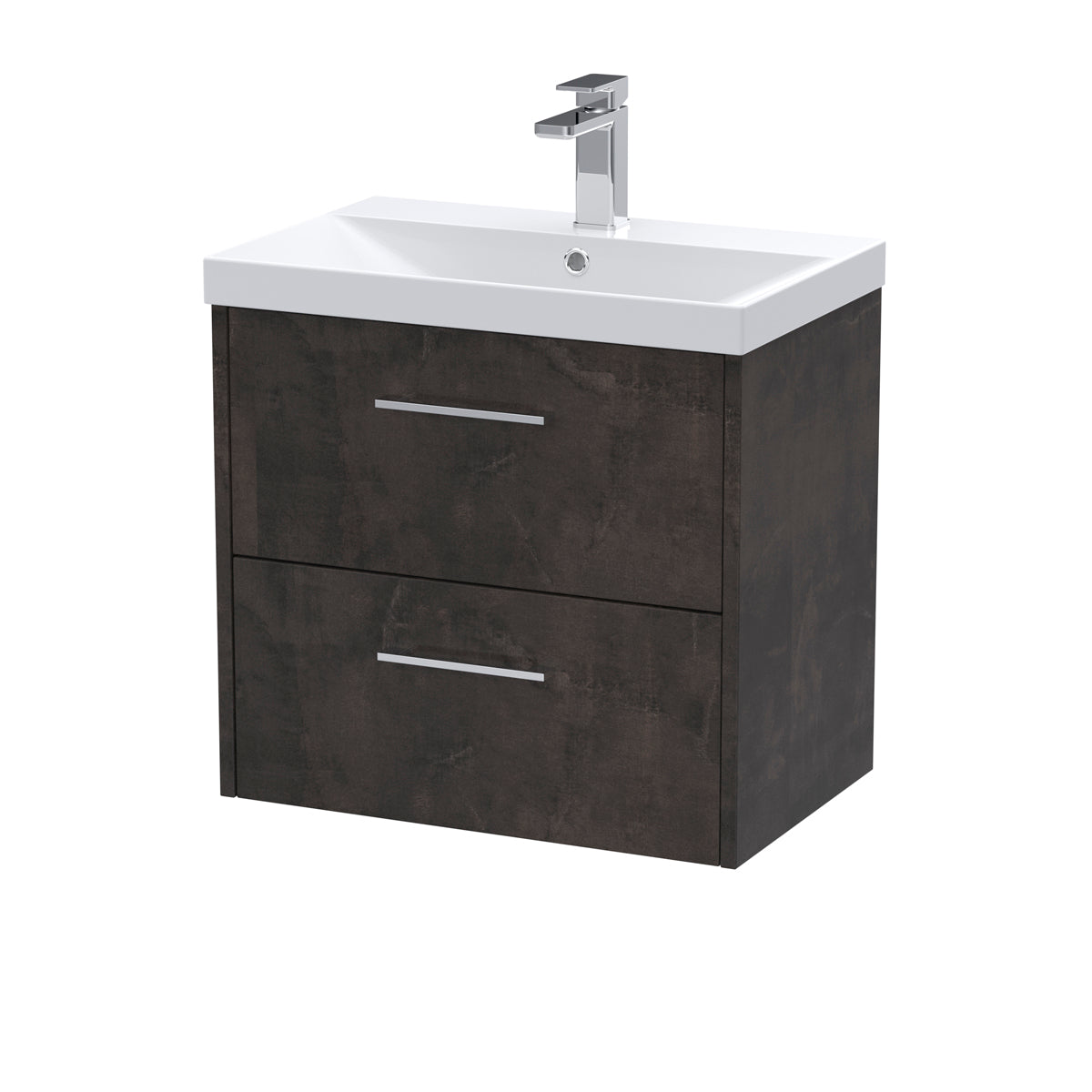 Fairford Anika 600mm Matt Slate 2 Drawer Wall Hung Vanity Unit