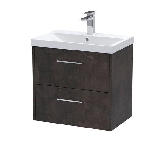 Fairford Anika 600mm Matt Slate 2 Drawer Wall Hung Vanity Unit