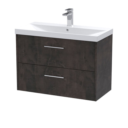 Fairford Anika 800mm Matt Slate 2 Drawer Wall Hung Vanity Unit