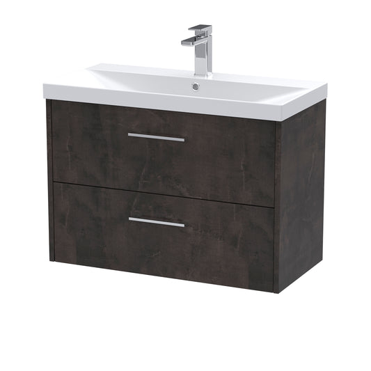 Fairford Anika 800mm Matt Slate 2 Drawer Wall Hung Vanity Unit