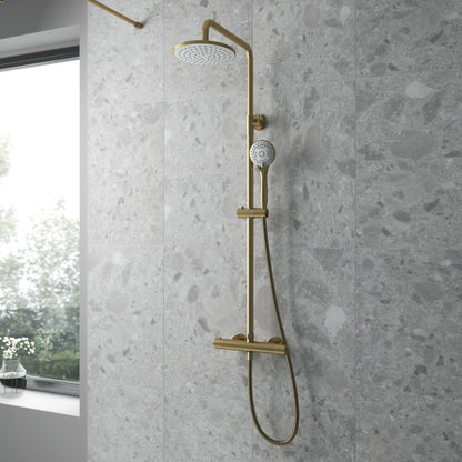 Fairford Element 5 Pro Brushed Brass Shower Kit, Dual O