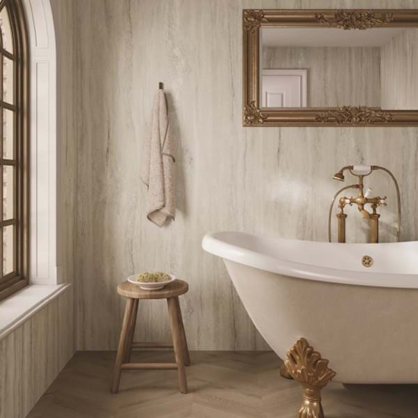 Hydraset Jupiter Silver Textured 1200 x 2400 Square Edge Wall Panel