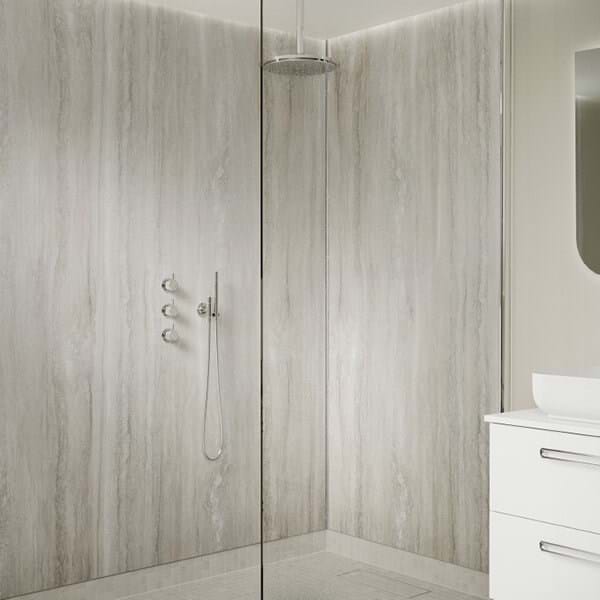 Hydraset Jupiter Silver Textured 1200 x 2400 Square Edge Wall Panel