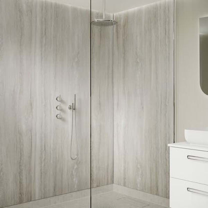 Hydraset Jupiter Silver Textured 1200 x 2400 Square Edge Wall Panel