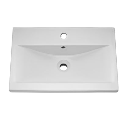 Fairford Carnation 600mm Gloss White Wall Hung 1 Drawer Vanity Unit