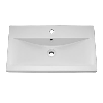 Fairford Carnation 800mm Gloss Grey Wall Hung 1 Drawer Vanity Unit
