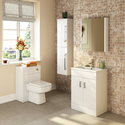 Fairford Kingsly Gloss White 800mm Floor Standing Vanity Unit