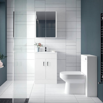 Fairford Kingsly Gloss White 800mm Floor Standing Vanity Unit