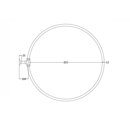 Fairford Hexam Wall Mounted Shower Curtain Ring, Chrome