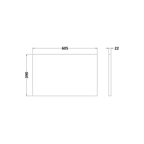 Fairford Bellato Grey Laminate Worktop 600 x 390 x 22mm