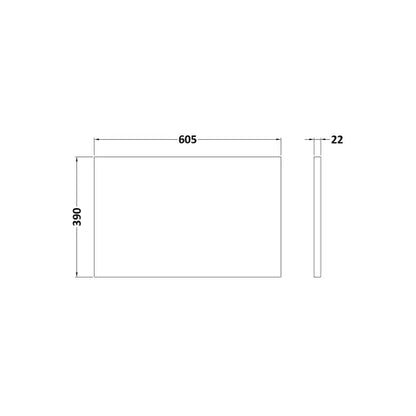 Fairford Carrera Marble Laminate Worktop 600 x 390 x 22mm