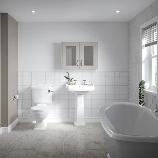 Fairford Winchester 580mm 2 Tap Hole Basin and Pedestal