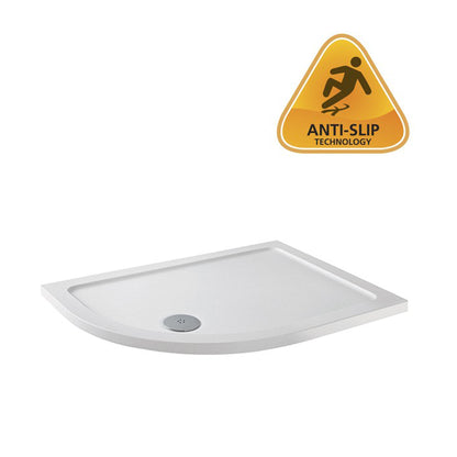 Dezine SolidStone 1200 x 900mm Antislip LH Offset Quadrant Shower Tray with Waste