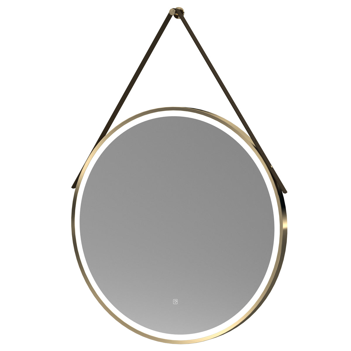 Fairford 800mm Round Brushed Brass Illuminated Mirror with Touch Sensor
