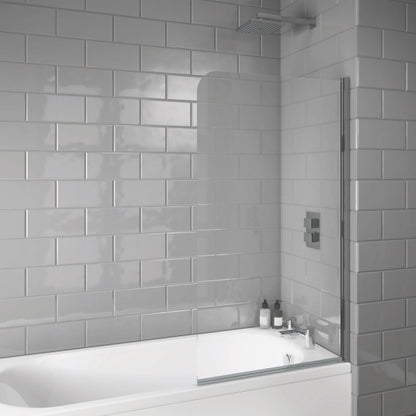 Fairford Chrome Small Radius Hinged Bath Screen