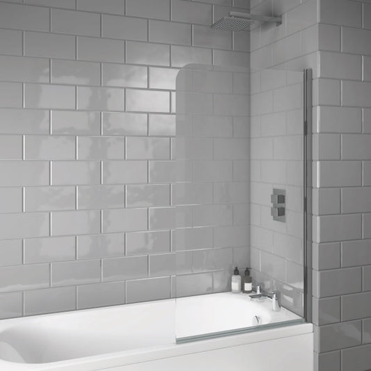 Fairford Chrome Small Radius Hinged Bath Screen