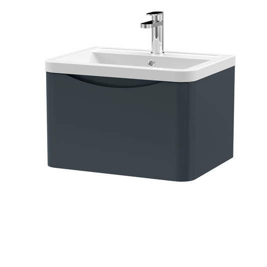 Fairford Eclipse 600mm 1 Drawer Satin Anthracite Wall Hung Vanity Unit