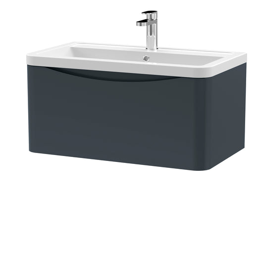 Fairford Eclipse 800mm 1 Drawer Satin Anthracite Wall Hung Vanity Unit