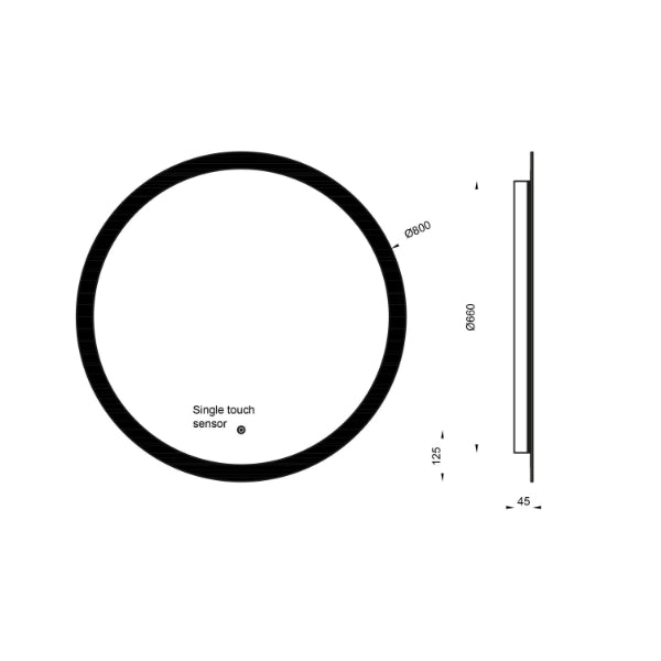 Fairford Lunar Led Mirror - 800mm Wide