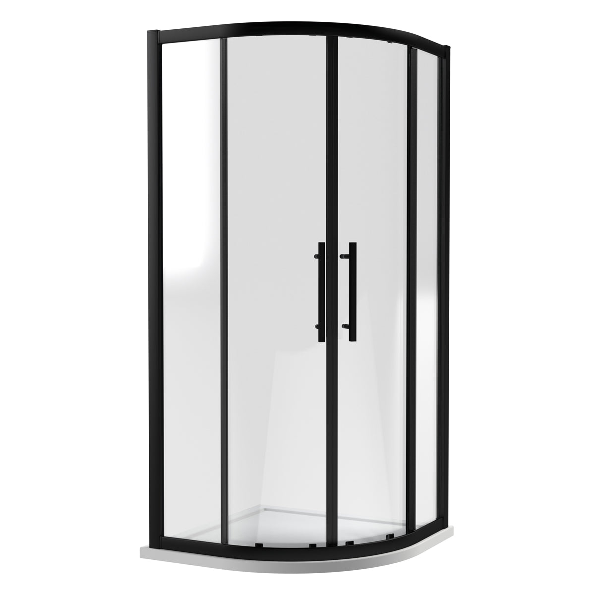 Fairford 8mm Matt Black Lined, 900 x 900mm Quadrant Enclosure