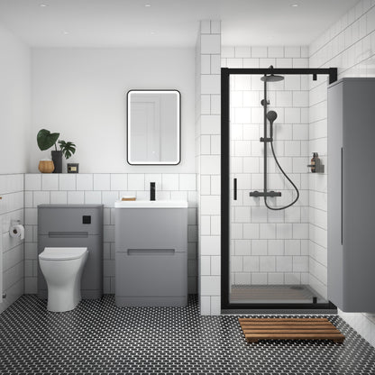 Fairford 6mm, 800mm Matt Black Pivot Shower Door