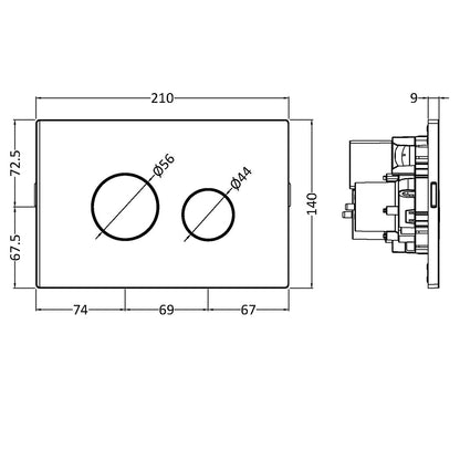 Fairford Chrome Dual Flush Plate