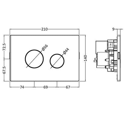 Fairford Brushed Brass Dual Flush Plate