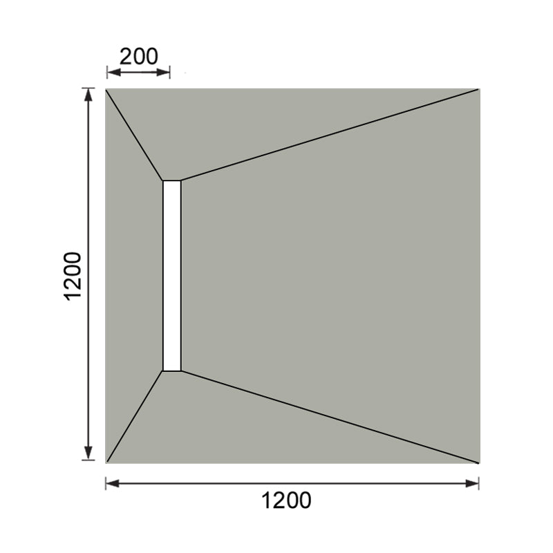 Hydraset Square Trays with 600mm End Drain 1200 x 1200mm