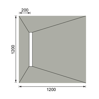 Hydraset Square Trays with 600mm End Drain 1200 x 1200mm